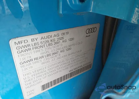 2020 Audi Q3 Premium Plus 45 Tfsi S Line Quattro Tiptronic z USA, uszkodzony, nr VIN WA1EECF30L1022244